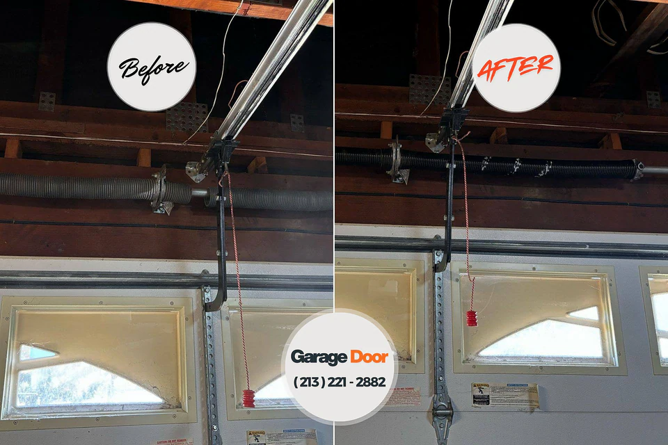 Before and after: garage door repair North Kensington, MD